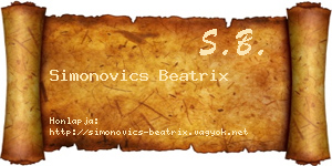 Simonovics Beatrix névjegykártya